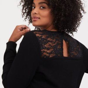 Torrid black lace sweater